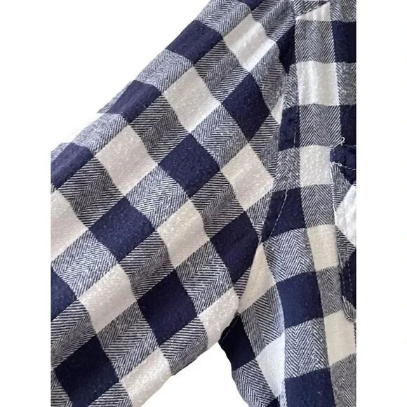 Passport Long Sleeves Cotton Plaid Unisex Long Sleeves Button Down, L - Picture 4 of 6